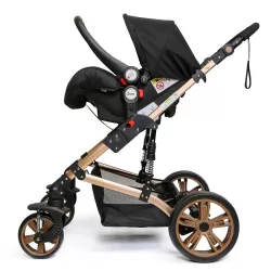 Teknum 3 in 1 Pram Stroller Story-Black + Infant Car Seat