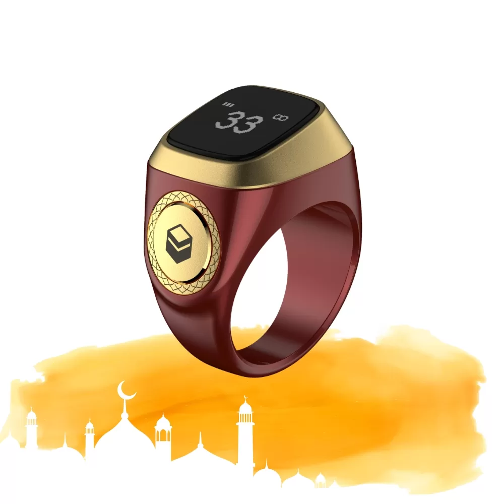 iQIBLA - Smart Tasbih Zikr1 Lite Ring - Brown - 20mm