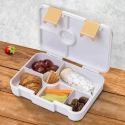 Eazy Kids 6 & 4 Convertible Bento Lunch Box wt Sandwich Cutter Set-Avocado