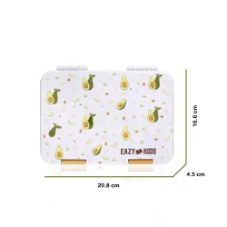 Eazy Kids 6 & 4 Convertible Bento Lunch Box wt Sandwich Cutter Set-Avocado