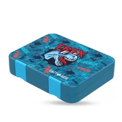 Eazy Kids 6 & 4 Convertible Bento Lunch Box with Sandwich Cutter Set - T - Rex Blue