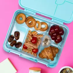 Eazy Kids 6 & 4 Convertible Bento Lunch Box wt Sandwich Cutter Set-Unicorn Green