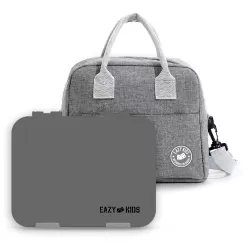 Eazy Kids 6 & 4 Convertible Bento Lunch Box - Sold Grey