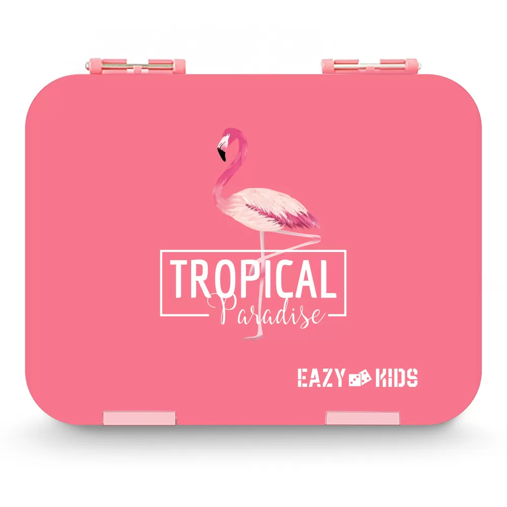 Eazy Kids 6 &amp; 4 Convertible Bento Lunch Box - Flamingo Pink