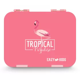 Eazy Kids 6 & 4 Convertible Bento Lunch Box - Flamingo Pink