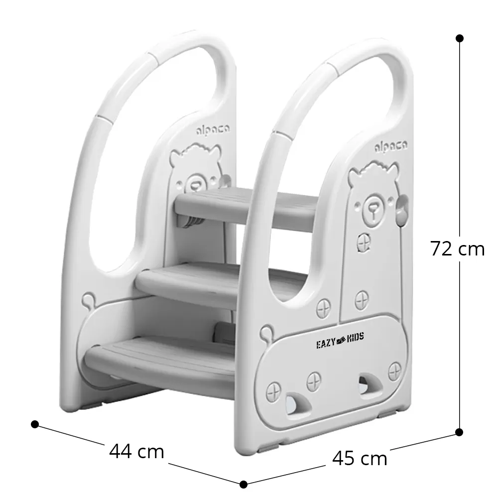 Eazy Kids 3 Step Stool - Grey