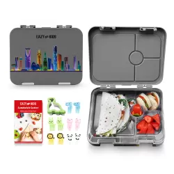 Eazy Kids 4 Convertible Bento Lunch Box - Love Saudi Grey