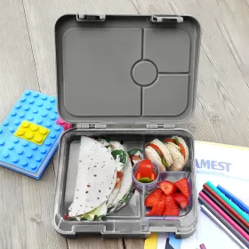 Eazy Kids 4 Convertible Bento Lunch Box - Love Saudi Grey