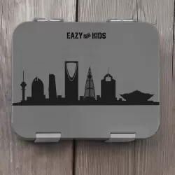 Eazy Kids 4 Convertible Bento Lunch Box - Skyline Saudi Grey