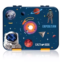 Eazy Kids 5 & 4 Convertible Bento Lunch Box wt Sandwich Cutter Set-Expedition Space