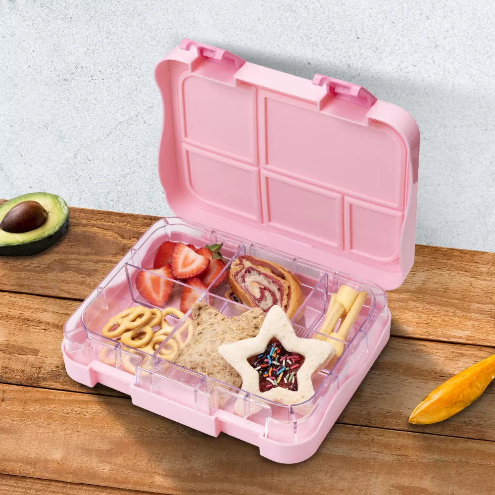 Eazy Kids 5 &amp; 4 Convertible Bento Lunch Box wt Sandwich Cutter Set-Gamer Girl