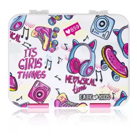 Eazy Kids 5 & 4 Convertible Bento Lunch Box wt Sandwich Cutter Set-Its Girls Things