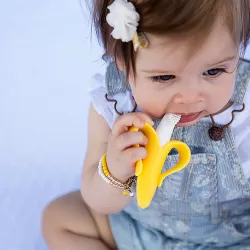 Eazy Kids - Baby Banana - Toothbrush and Teether - Yellow