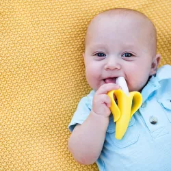 Eazy Kids - Baby Banana - Toothbrush and Teether - Yellow