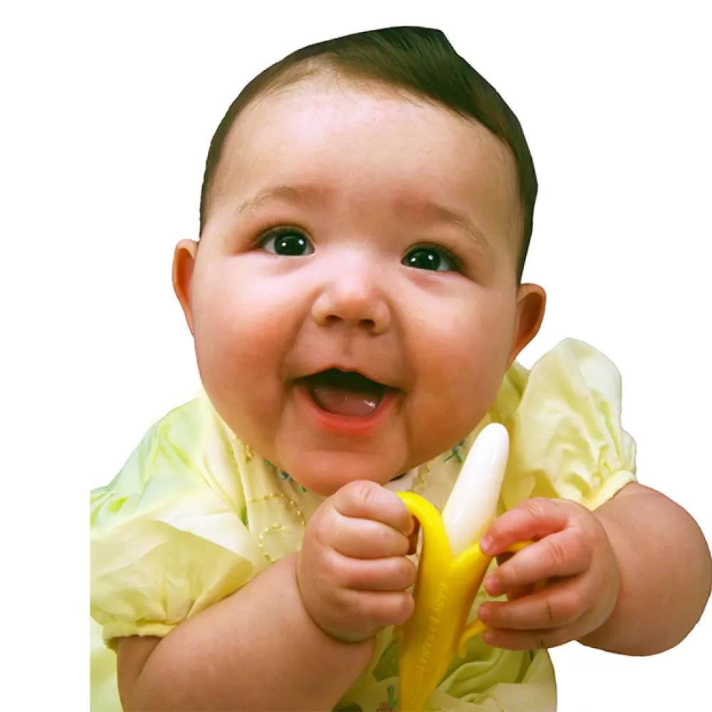 Eazy Kids - Baby Banana - Toothbrush and Teether - Yellow