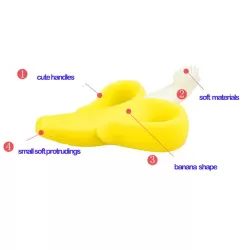 Eazy Kids - Baby Banana - Toothbrush and Teether - Yellow