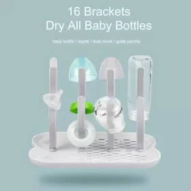 Eazy Kids Baby Bottle Drying Rack 16 peg - Grey