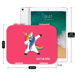 Eazy Kids Bento Boxes with Insulated Lunch Bag Combo - Unicorn Pink