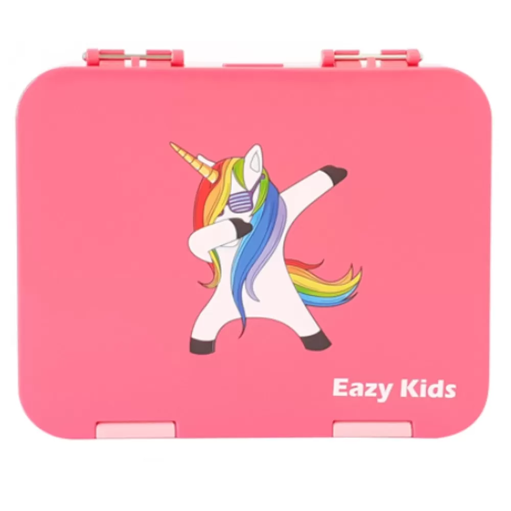 Eazy Kids Bento Boxes with Insulated Lunch Bag Combo - Unicorn Pink