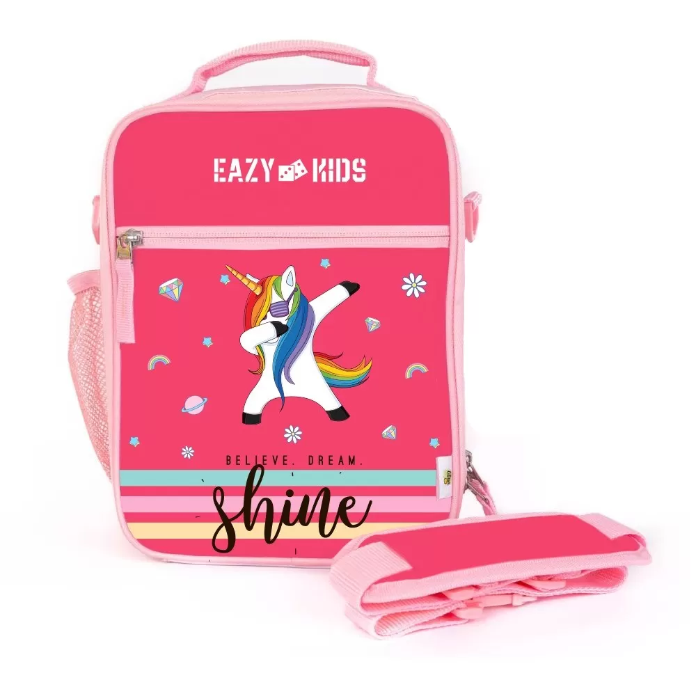 Eazy Kids Bento Boxes with Insulated Lunch Bag Combo - Unicorn Pink