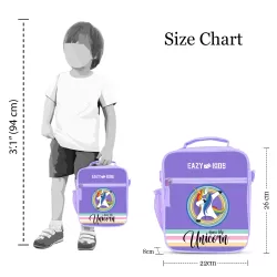 Eazy Kids Bento Boxes with Insulated Lunch Bag Combo - Unicorn Purple