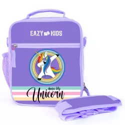 Eazy Kids Bento Boxes with Insulated Lunch Bag Combo - Unicorn Purple