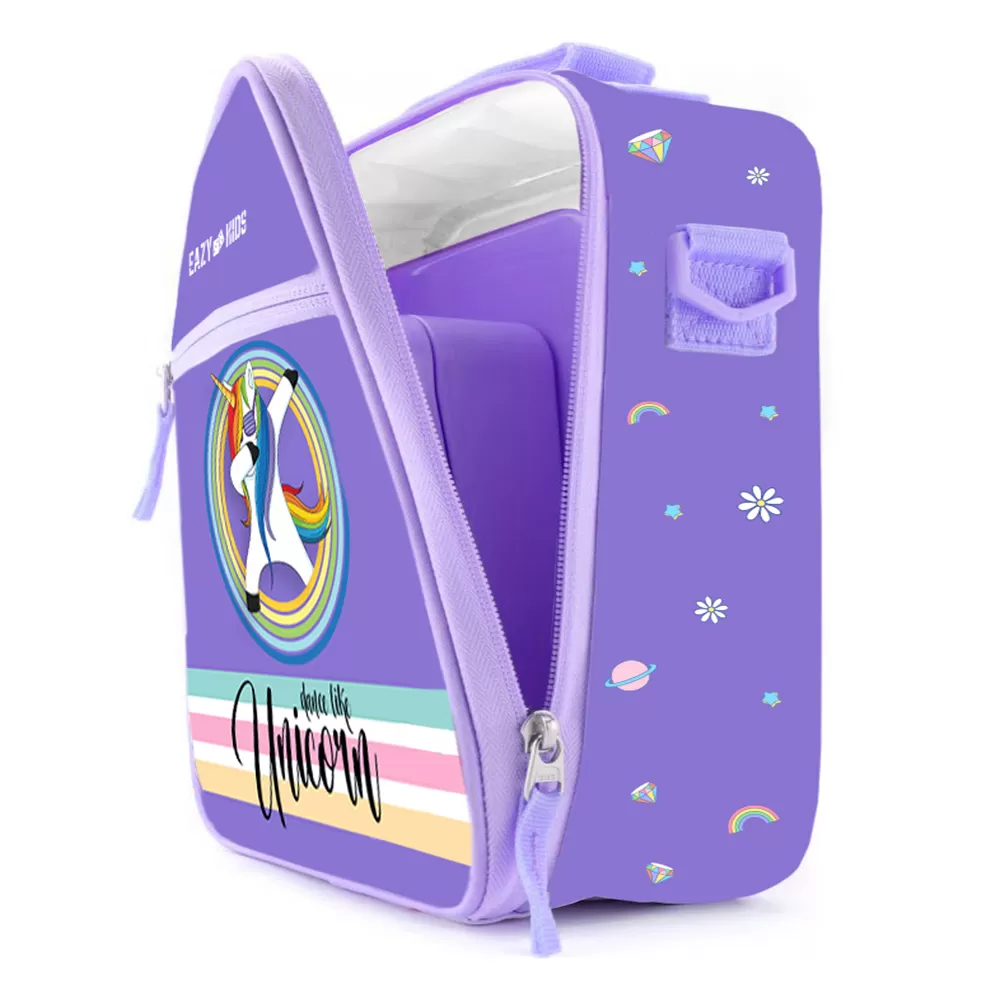 Eazy Kids Bento Boxes with Insulated Lunch Bag Combo - Unicorn Purple