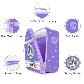 Eazy Kids Bento Boxes with Insulated Lunch Bag Combo - Unicorn Purple