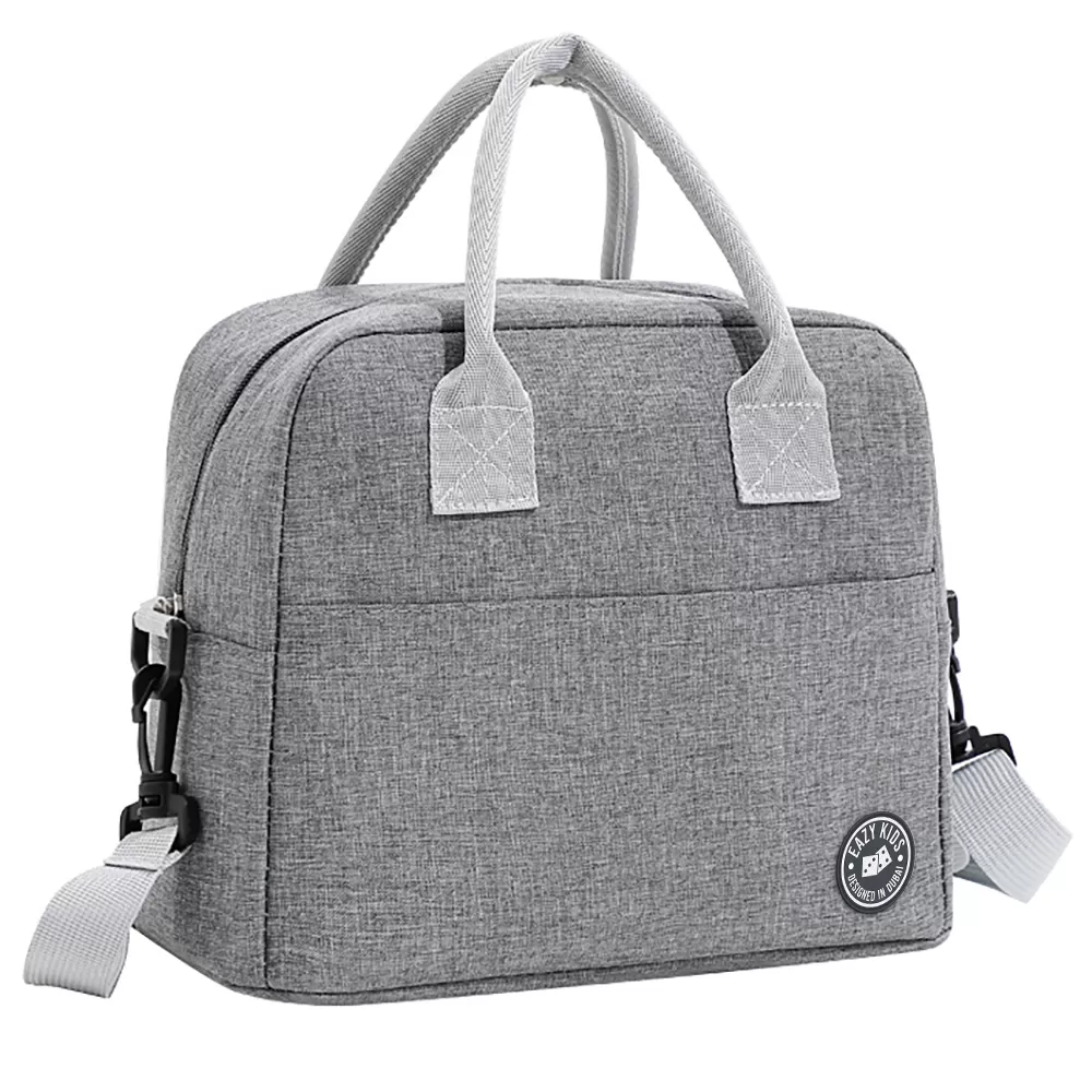 Eazy Kids Bento Boxes with Insulated Lunch Bag Combo - Love Dubai Grey