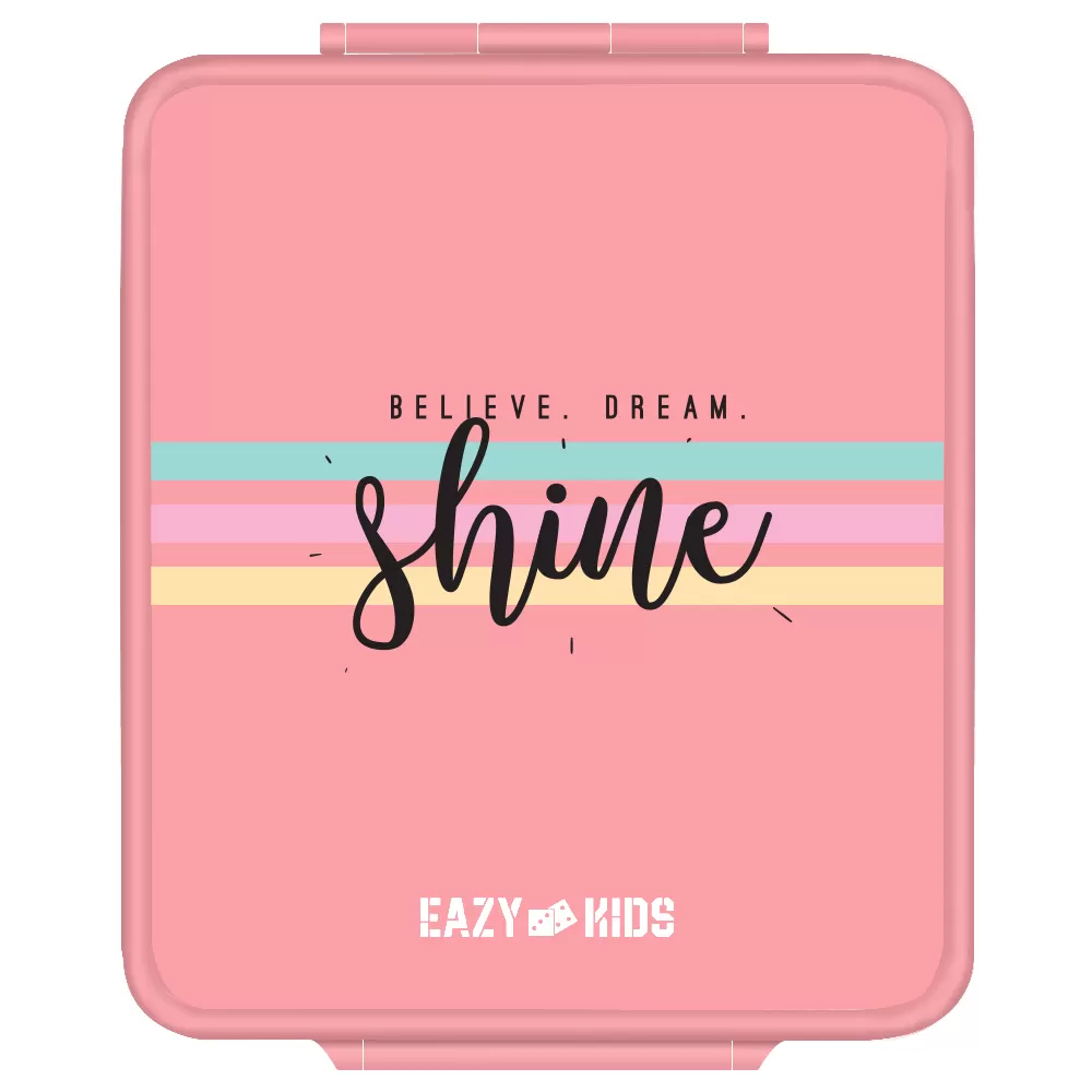 Eazy Kids Bento Boxes with Insulated Lunch Bag combo - Shine Unicorn Pink