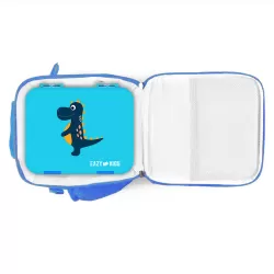 Eazy Kids Bento Boxes with Insulated Lunch Bag Combo - Dino Blue