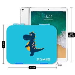 Eazy Kids Bento Boxes with Insulated Lunch Bag Combo - Dino Blue