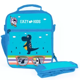 Eazy Kids Bento Boxes with Insulated Lunch Bag Combo - Dino Blue