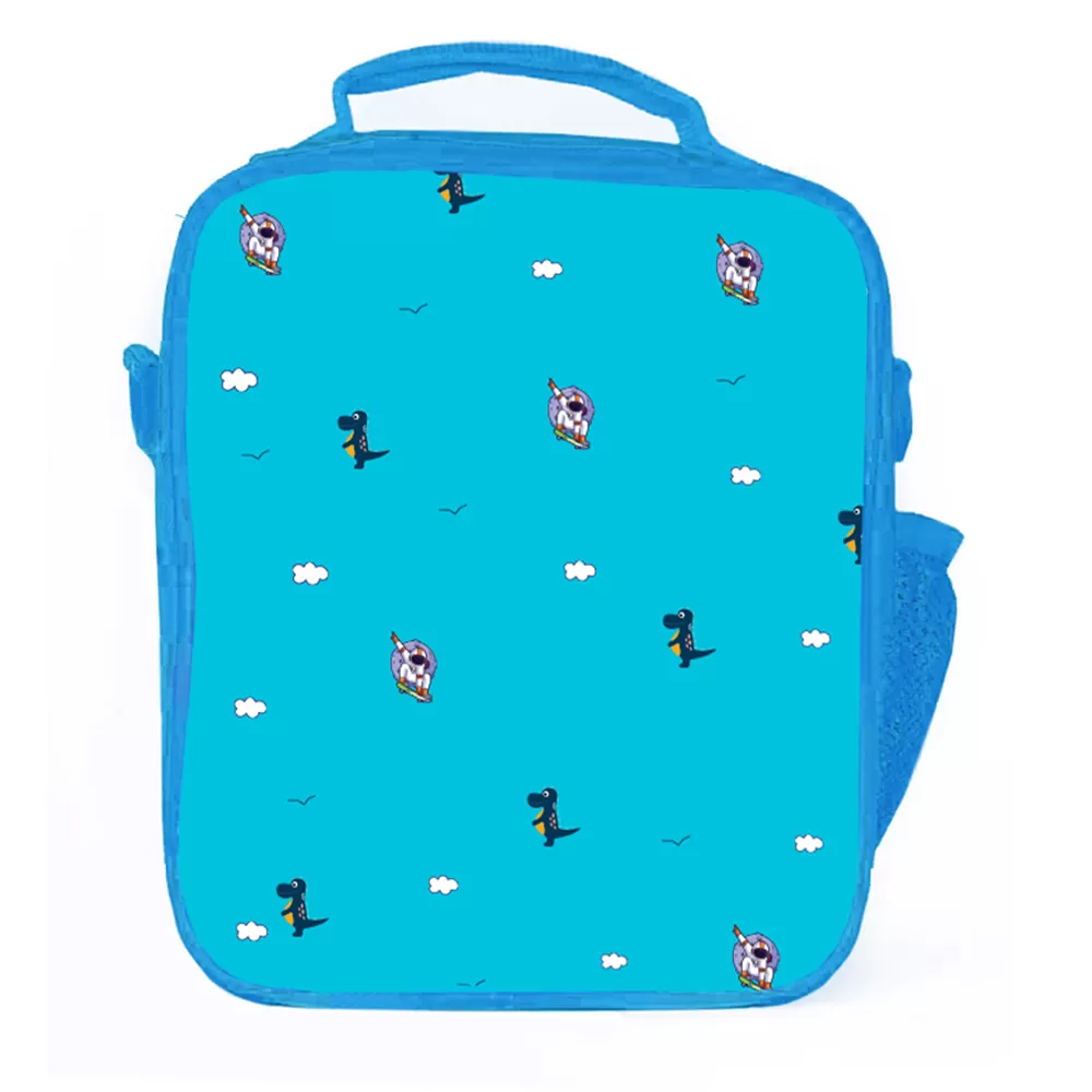 Eazy Kids Bento Boxes with Insulated Lunch Bag Combo - Dino Blue