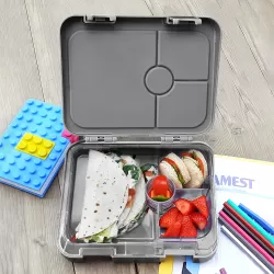 Eazy Kids Bento Boxes with Insulated Lunch Bag Combo - Love Saudi Grey