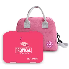 Eazy Kids Bento Boxes with Insulated Lunch Bag Combo - Tropical Pink