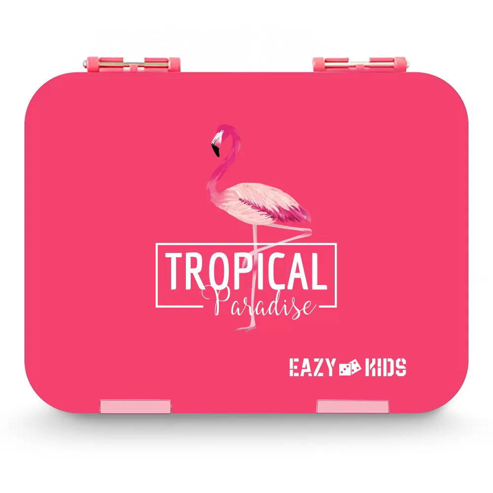 Eazy Kids Bento Boxes with Insulated Lunch Bag Combo - Tropical Pink