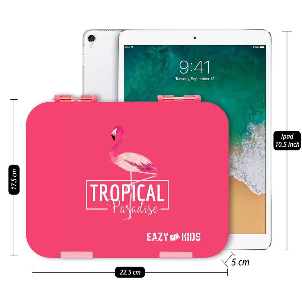 Eazy Kids Bento Boxes with Insulated Lunch Bag Combo - Tropical Pink