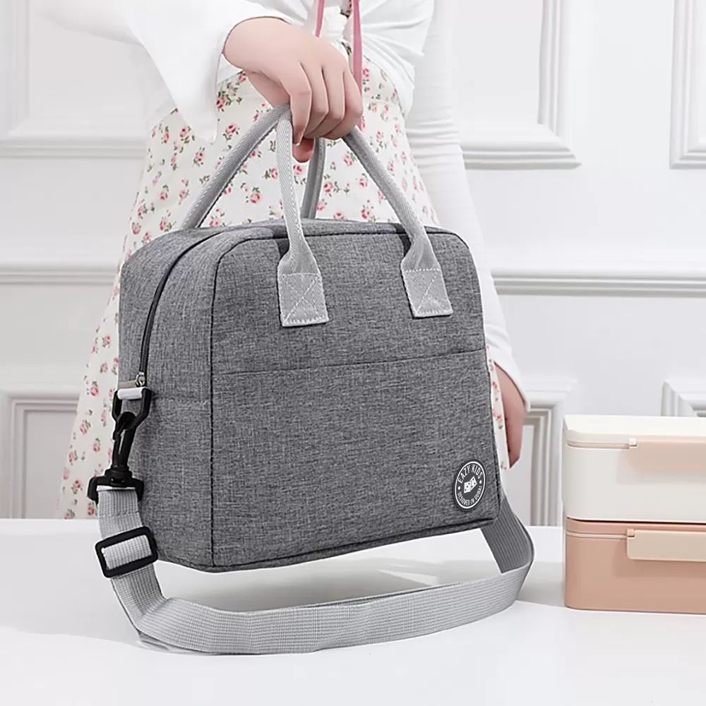 Eazy Kids Bento Boxes with Insulated Lunch Bag Combo - Love Riyadh Grey