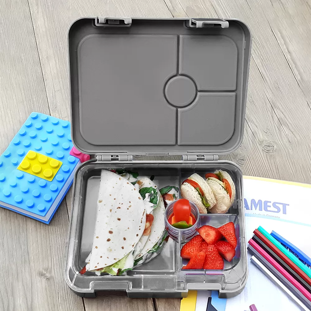 Eazy Kids Bento Boxes with Insulated Lunch Bag Combo - Love Riyadh Grey