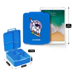 Eazy Kids Bento Boxes with Insulated Lunch Bag Combo - Baby Astronaut Blue