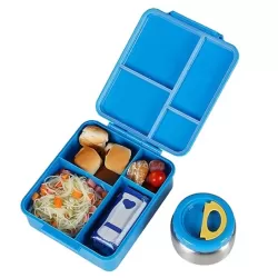 Eazy Kids Bento Boxes with Insulated Lunch Bag Combo - Baby Astronaut Blue