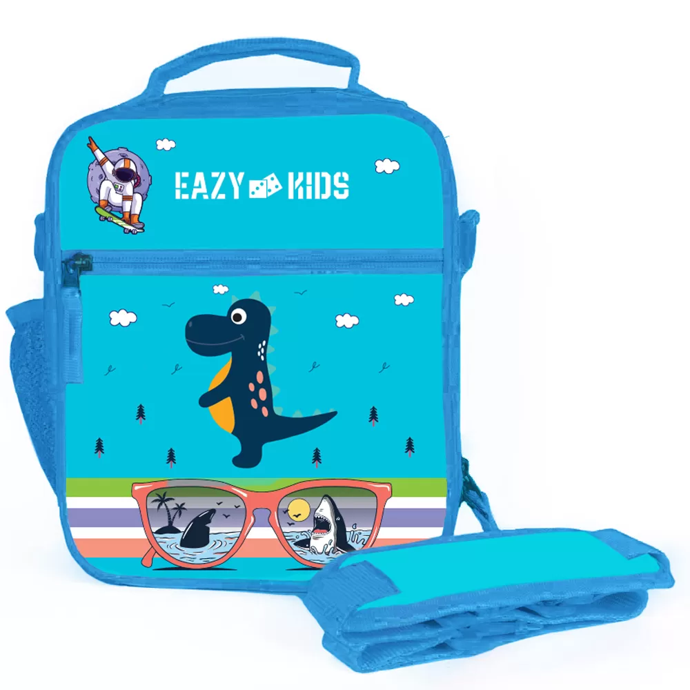 Eazy Kids Bento Boxes with Insulated Lunch Bag Combo - Baby Astronaut Blue