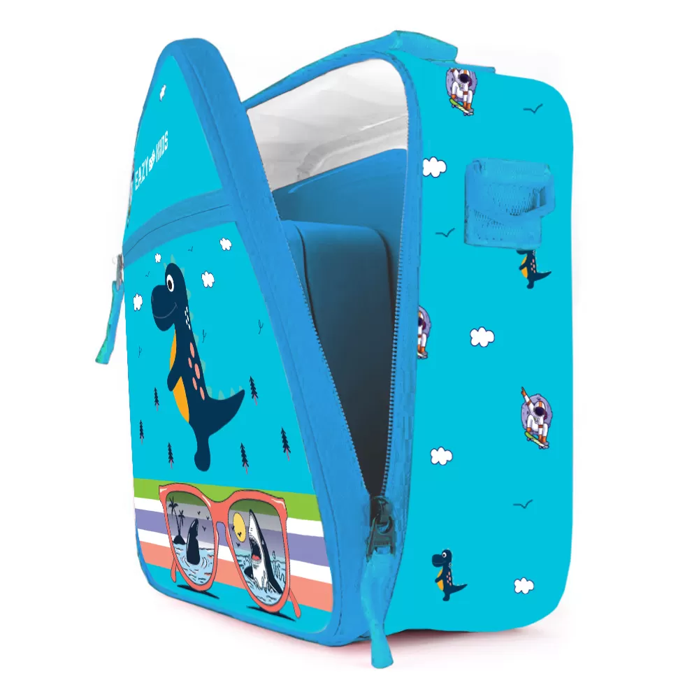 Eazy Kids Bento Boxes with Insulated Lunch Bag Combo - Baby Astronaut Blue