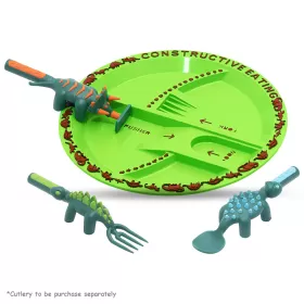 Eazy Kids Eating Plate - Dinosaur Green