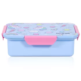 Eazy Kids Unicorn 1/2/3/4 Compartment Convertible Bento Lunch Box-Pink