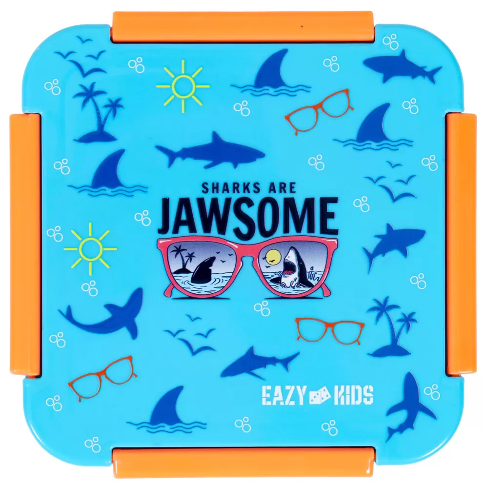 Eazy Kids Jawsome Shark Snack/Lunch Box-Blue