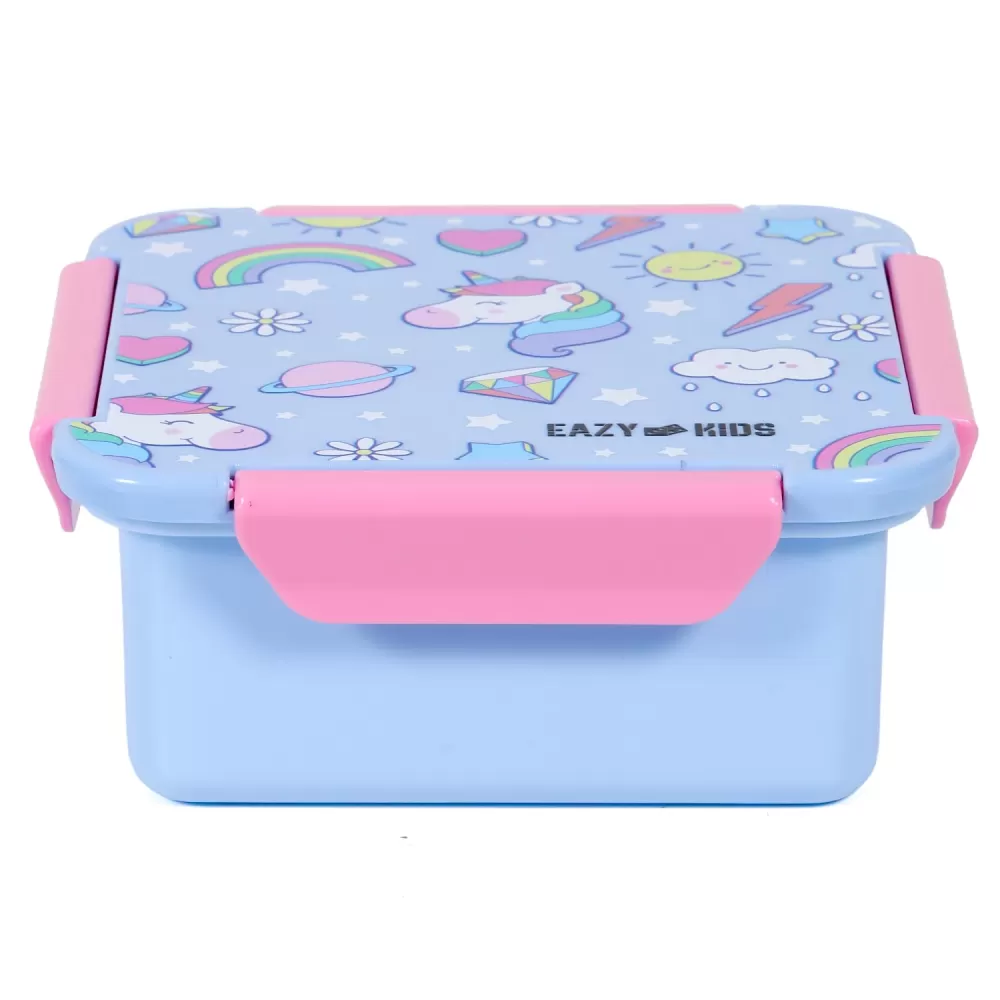 Eazy Kids Unicorn Snack/Lunch Box-Pink