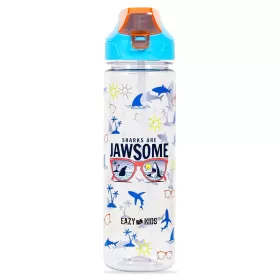 Eazy Kids Jawsome Shark 2-In-1 Tritan Water Bottle-Blue (650ml)