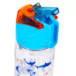 Eazy Kids Jawsome Shark 2-In-1 Tritan Water Bottle-Blue (650ml)